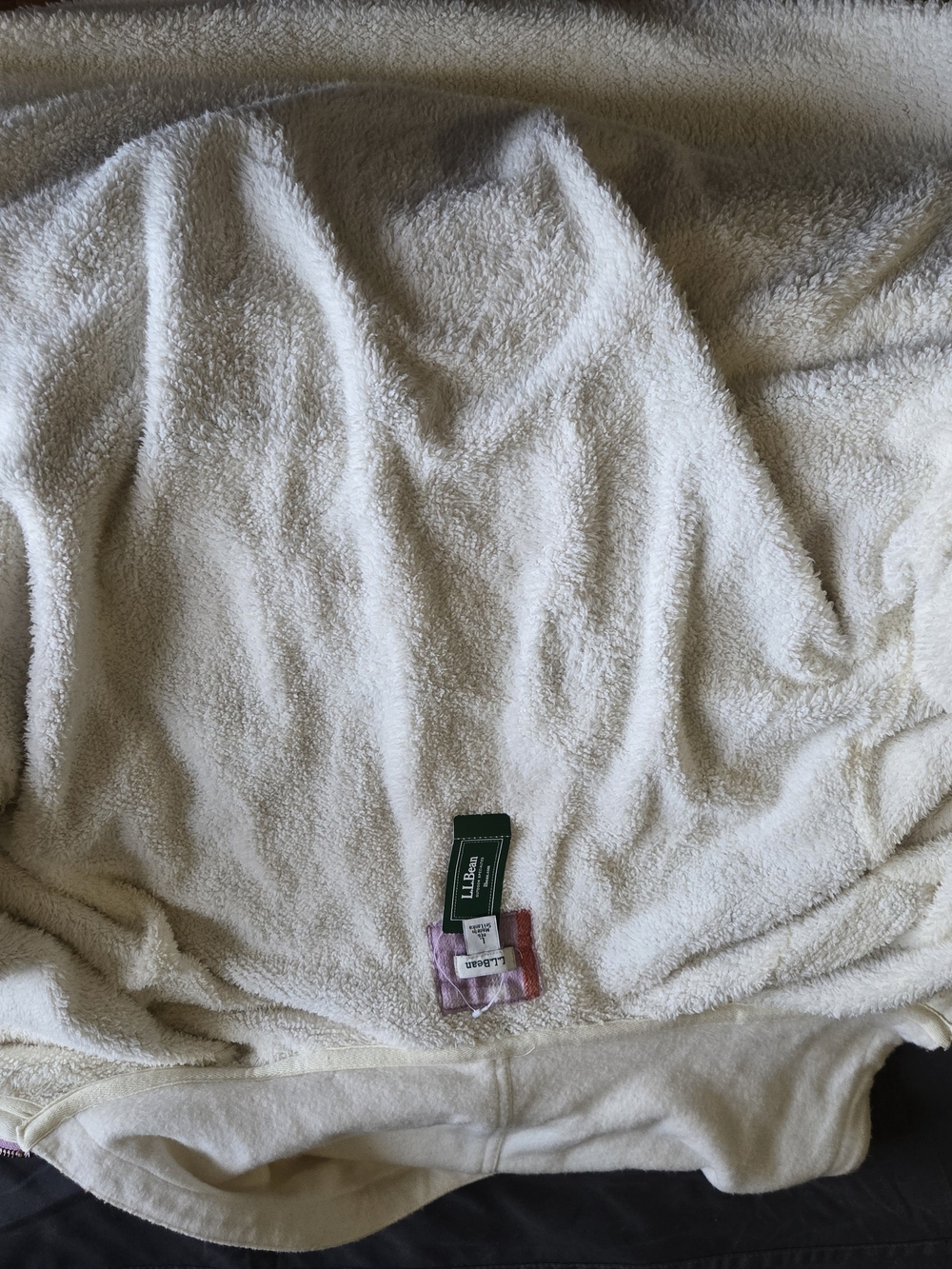 L.L. Bean Lilac and Cream Plaid Hooded Jacket - Picture 3 of 5